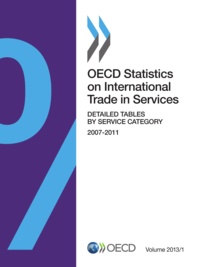  OCDE - OECD statistics on international trade in services - Detailed tables by service category, volume 2013 issue 1.