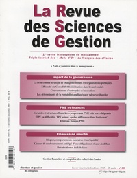 Claude Rochet et Olivier Keramidas - La Revue des Sciences de Gestion N° 228, Novembre-Déc : .