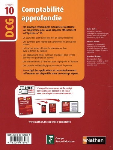 Comptabilité approfondie DCG 10. Manuel et applications  Edition 2021-2022