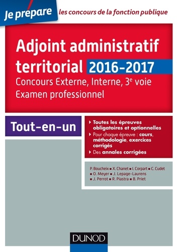 Odile Meyer et Jean Lepage-Laurens - Adjoint administratif territorial - Concours et Examen professionel - 2e éd. - Tout-en-un.