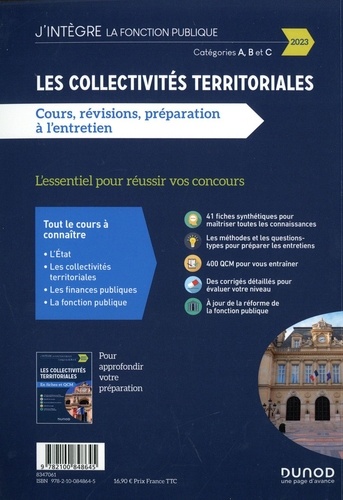 Les collectivités territoriales. Cours, révisions, préparation à l'entretien  Edition 2023