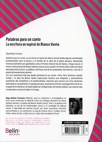 Palabras para un canto. La escritura en espiral de Blanca Varela - Agrégation d'espagnol  Edition 2023