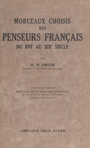 Morceaux choisis des penseurs français du XVIe au XIXe siècle