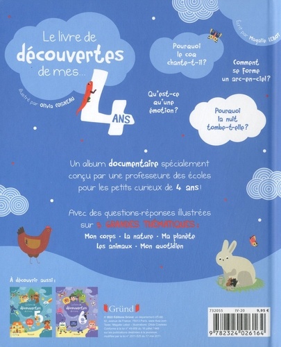 Le Livre de découvertes de mes 4 ans - cartonné - Olivia Cosneau, Olivia  Cosneau, Magalie Lebot - Achat Livre