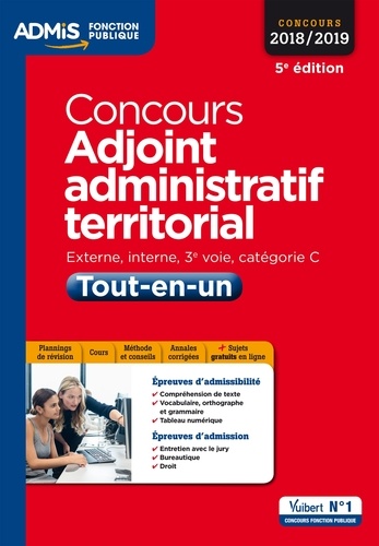 Concours Adjoint administratif territorial - Catégorie C - Tout-en-un. Concours 2018-2019  Edition 2018-2019