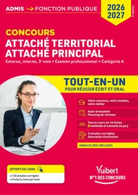 Concours Attaché territorial - Attaché principal - Catégorie A - Tout-en-un