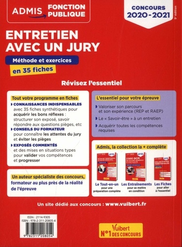 Entretien avec un jury catégories A, B, et C. Méthode et exposés commentés en 35 fiches 5e édition