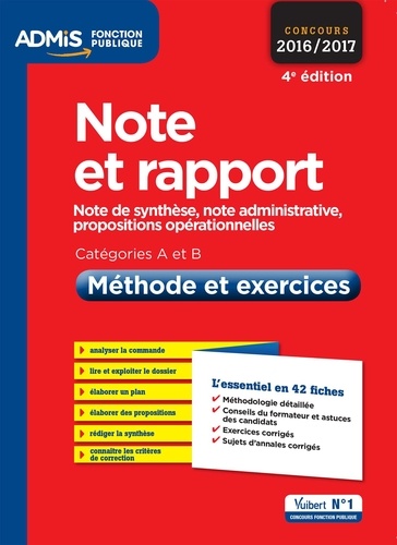 Note et rapport. Méthode et exercices  Edition 2016-2017