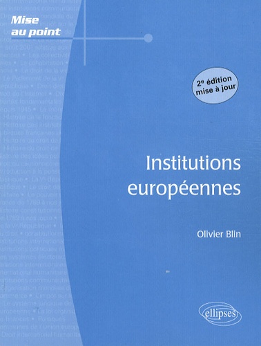 Institutions européennes 2e édition