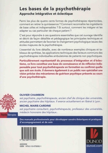Les bases de la psychothérapie - Approche... de Olivier Chambon - Grand  Format - Livre - Decitre