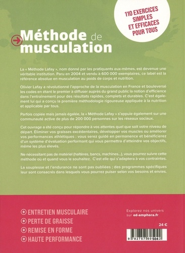 Méthode de musculation 110 exercices sans matériel - broché