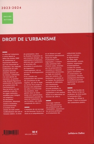 Droit de l'urbanisme  Edition 2023-2024