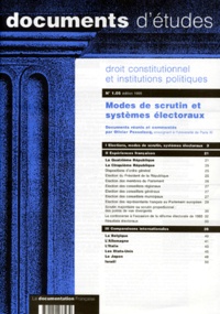 Olivier Passelecq et  Collectif - Droit Constitutionnel Et Institutions Politiques Numero 1.05 : Modes De Scrutins Et Systemes Electoraux.