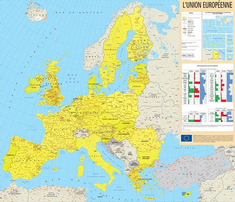  OPOCE - Carte géographique - L'Union européenne - Echelle 1:4740000, nouvelle version plastifiée en français.