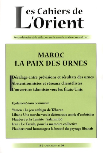 Les Cahiers De L'orient N° 90, Juin 2008 - Maroc - La Paix Des Urnes