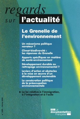Regards Sur L'actualité N° 338, Février 2008 - Le Grenelle De L'environnement
