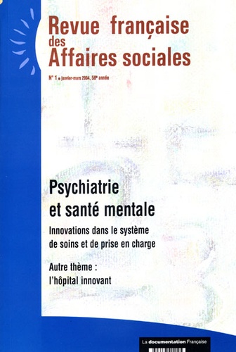 Revue Française Des Affaires Sociales N° 1, Janvier-Mars 2
