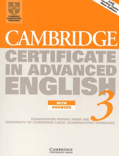 Cambridge Certificate In Advanced English 3 With Answers - Student's Book