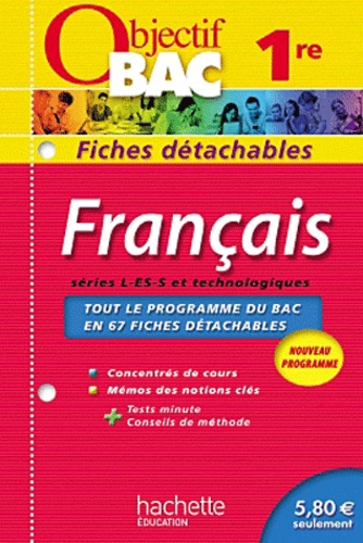 Français 1e Séries L-Es-S Et Technologiques - Fiches Détachables