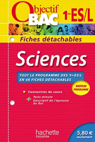 Sciences 1e Es/L - Fiches Détachables