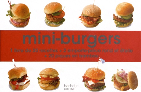 Mini-Burgers - 1 Livre De 30 Recettes + 2 Emporte-Pièce Rond Et Étoile + 20 Piques En Bambou