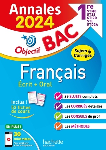 Français Écrit + Oral 1re Stmg ,St2s, Sti2d, Stl, Std2a
