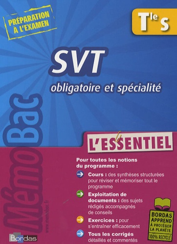 Svt Tle S Obligatoire Et Spécialité - L'essentiel