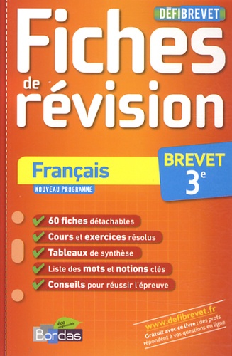 Français Brevet 3e - Fiches De Révision