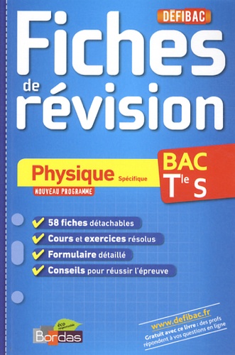 Physique Spécifique Bac Tle S - Fiches De Révision