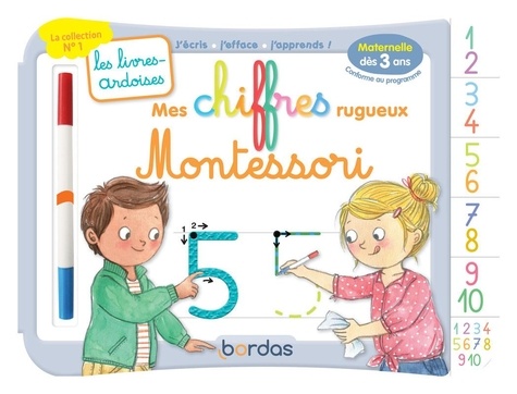 Mes Chiffres Rugueux Montessori - Avec 1 Feutre Effaçable 2 Couleurs