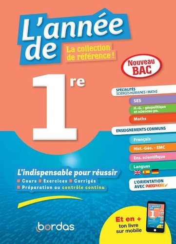 L'année De 1re - Spécialités De Sciences Humaines/Maths