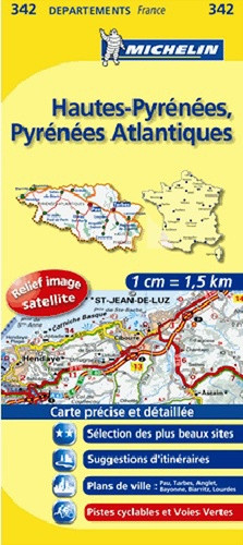 Hautes-Pyrénées, Pyrénées Atlantiques - Carte Département n° 342  - 1/150 000