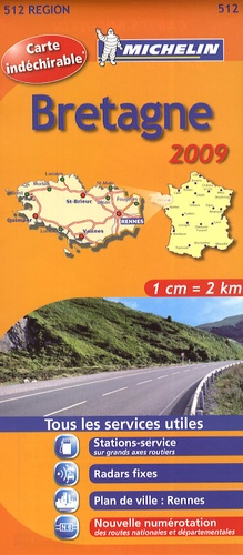 Carte Michelin:Bretagne 2009 - 512 régions,1/200 000