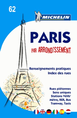 Michelin Map Paris by Arrondissements (Saddle-Stitched) No. 62