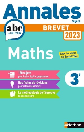 Mathématiques 3e - Annales Abc Du Brevet 2023