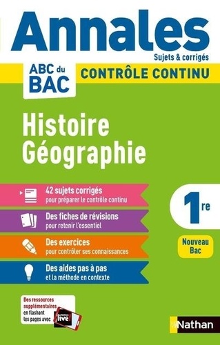 Histoire Géographie 1re - Sujets & Corrigés - Edition 2021