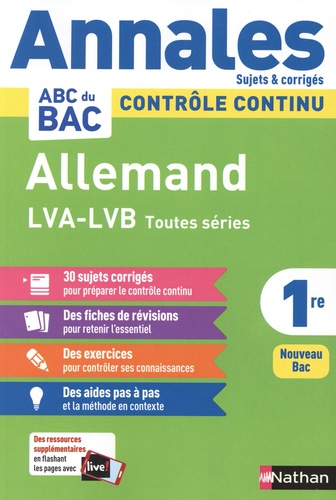 Allemand 1re - Sujets & Corrigés - Edition 2021