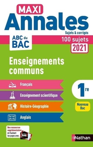 Enseignements Communs 1re - Sujets & Corrigés - Edition 2021