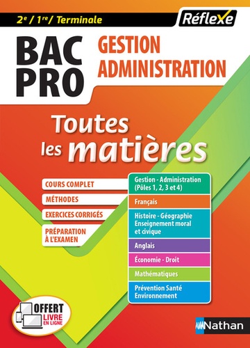 Gestion-Administration Bac Pro 2de, 1re, Tle - Toutes Les Matières