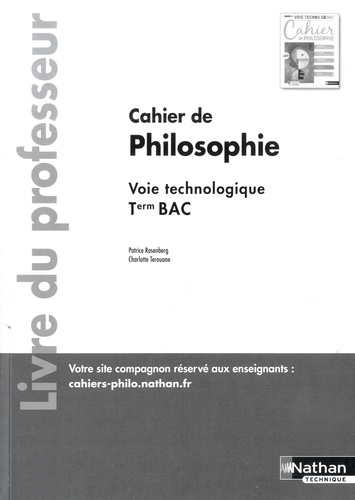 Philosophie Tle Voie Technologique Cahier De Philosophie - Livre Du Professeur