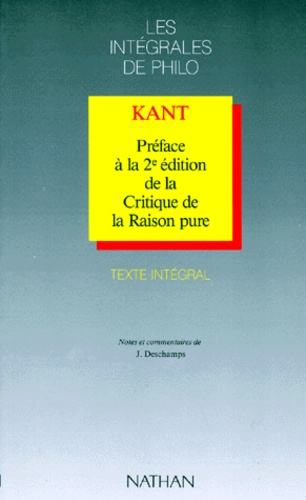 Kant Préface à la 2e édition de la Critique de la Raison pure