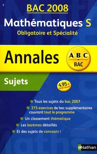 Mathématiques S Obligatoire Et Spécialité - Sujets