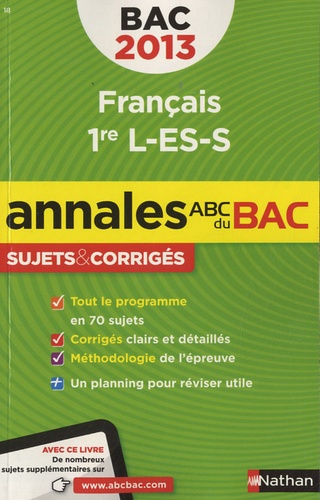 Français 1e L-Es-S - Sujets & Corrigés