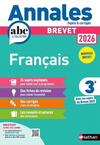 Français 3e - Annales Abc Du Brevet 2026