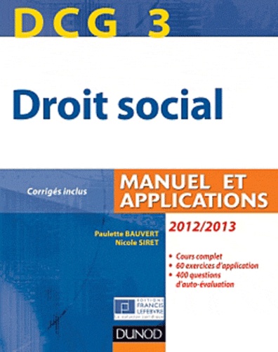 Dcg 3 Droit Social - Manuel Et Applications