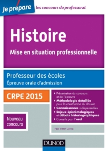 Histoire - Mise En Situation Professionnelle - Professeur Des Écoles, Épreuve Orale D'admission Crpe 2015