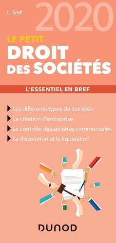 Le Petit Droit Des Sociétés - L'essentiel En Bref - Les Petits Experts 2020