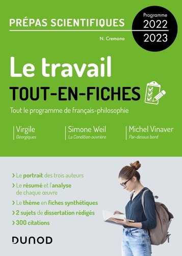 Le Travail Tout-En-Fiches - Virgile, Géorgiques - Simone Weil, La Condition Ouvrière - Michel Vinaver, Par-Dessus Bord