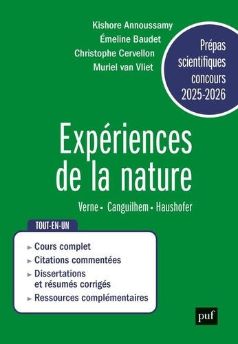 Expériences De La Nature - Verne, Canguihem, Haushofer - Prépas Scientifiques, Concours
