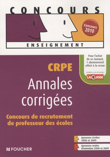 Annales Corrigées Crpe - Concours De Recrutement De Professeur Des Écoles